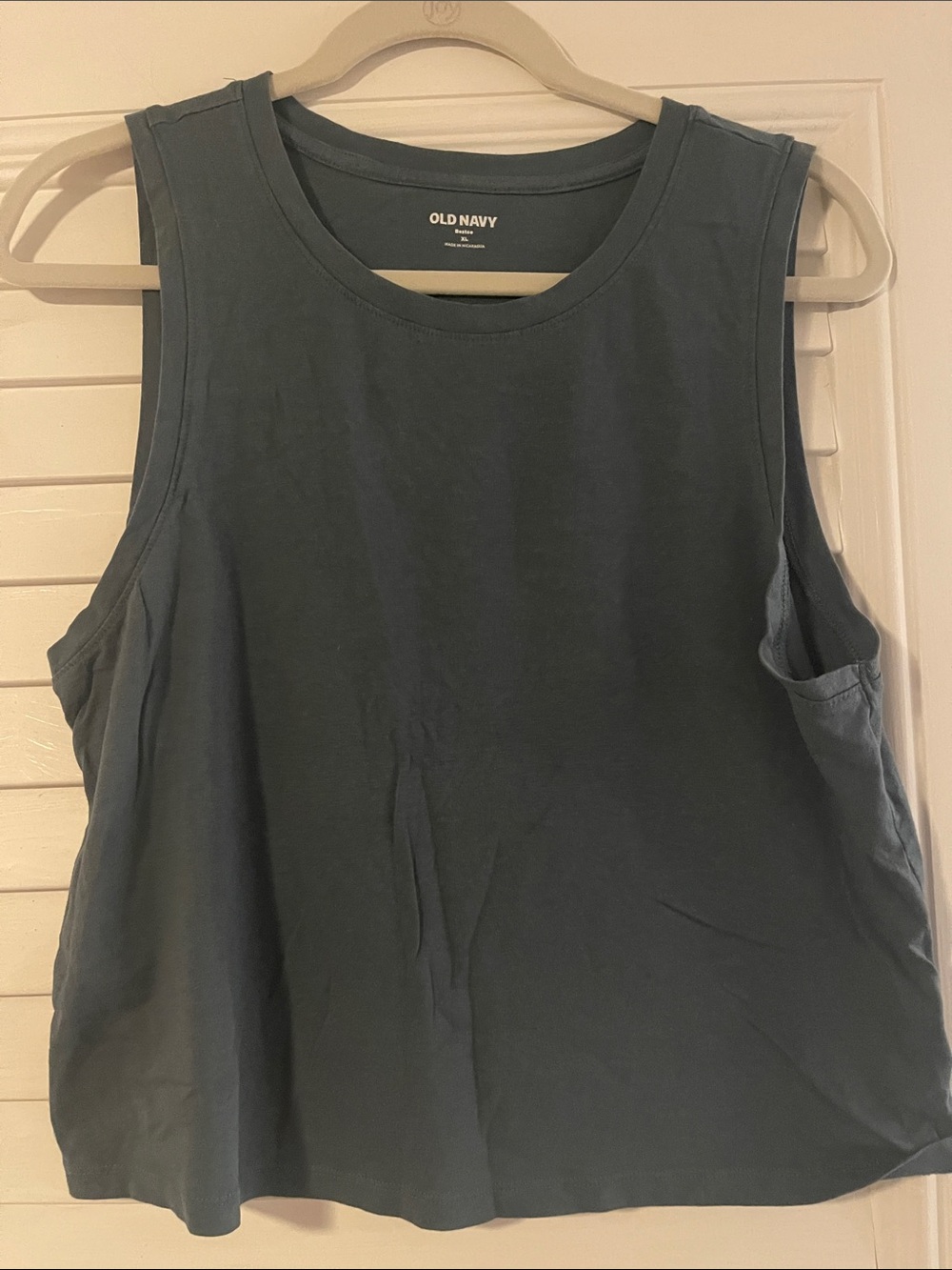 Old Navy Women's Slate Blue and Oatmeal Scoop Neck Tanks (Listing is for both)